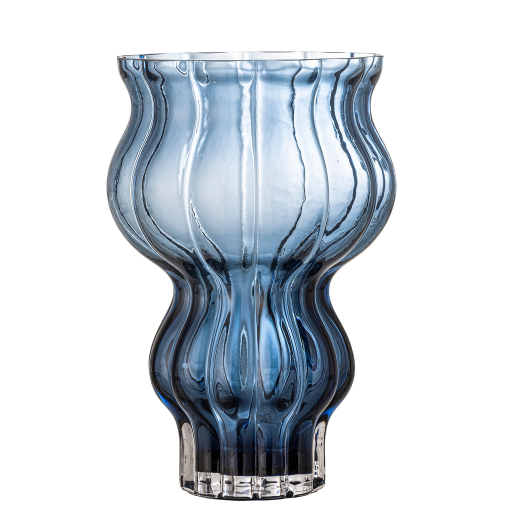Zanna Vase, Blue, Glass