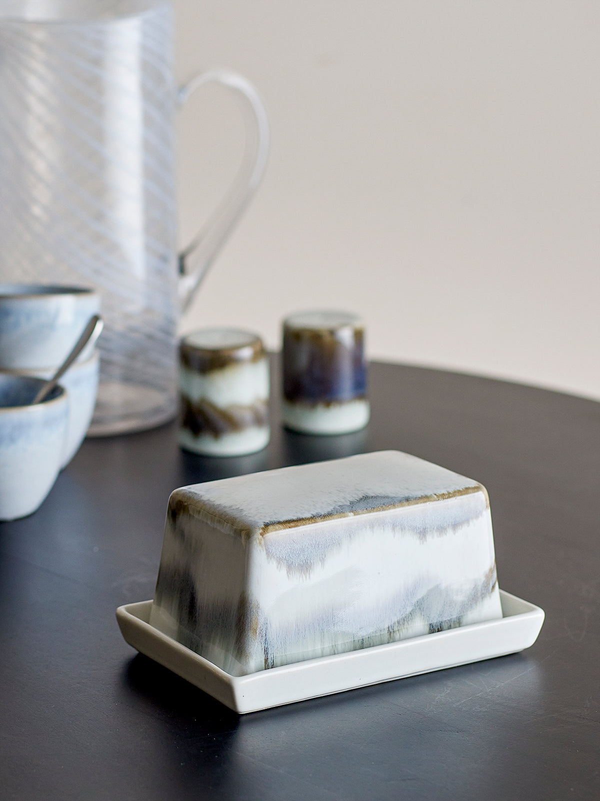 Paula Butter Box, Grey, Stoneware