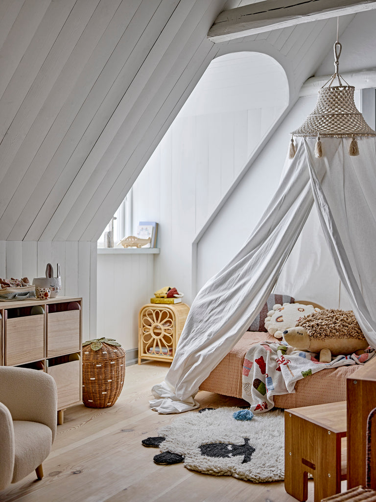 Pelino Basket w/Lid, Brown, Rattan