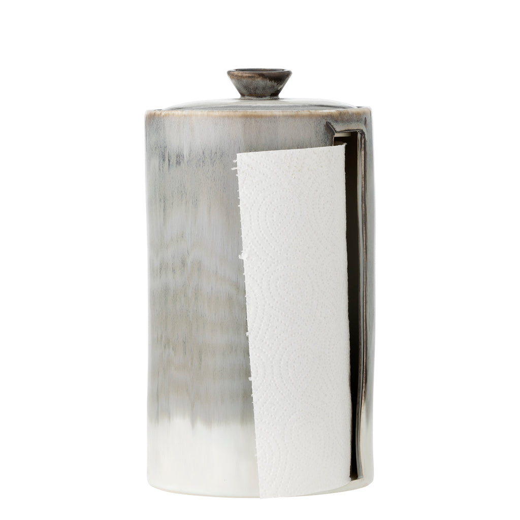 Paula Kitchen Paper Stand, Grey, Stoneware