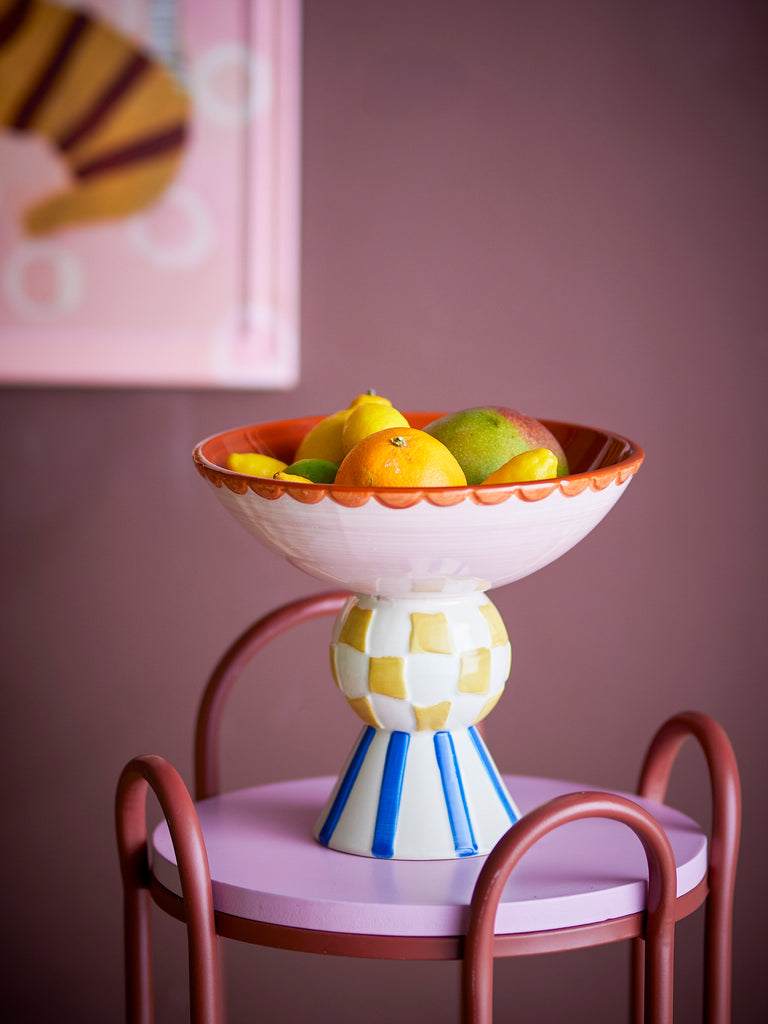 Bob Pedestal Bowl, Multi, Stoneware