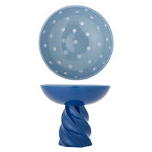 Cargar imagen en el visor de la galería, Riley Pedestal Bowl, Blue, Stoneware
