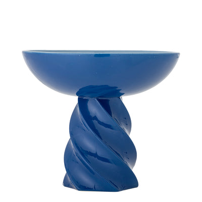 Riley Pedestal Bowl, Blue, Stoneware