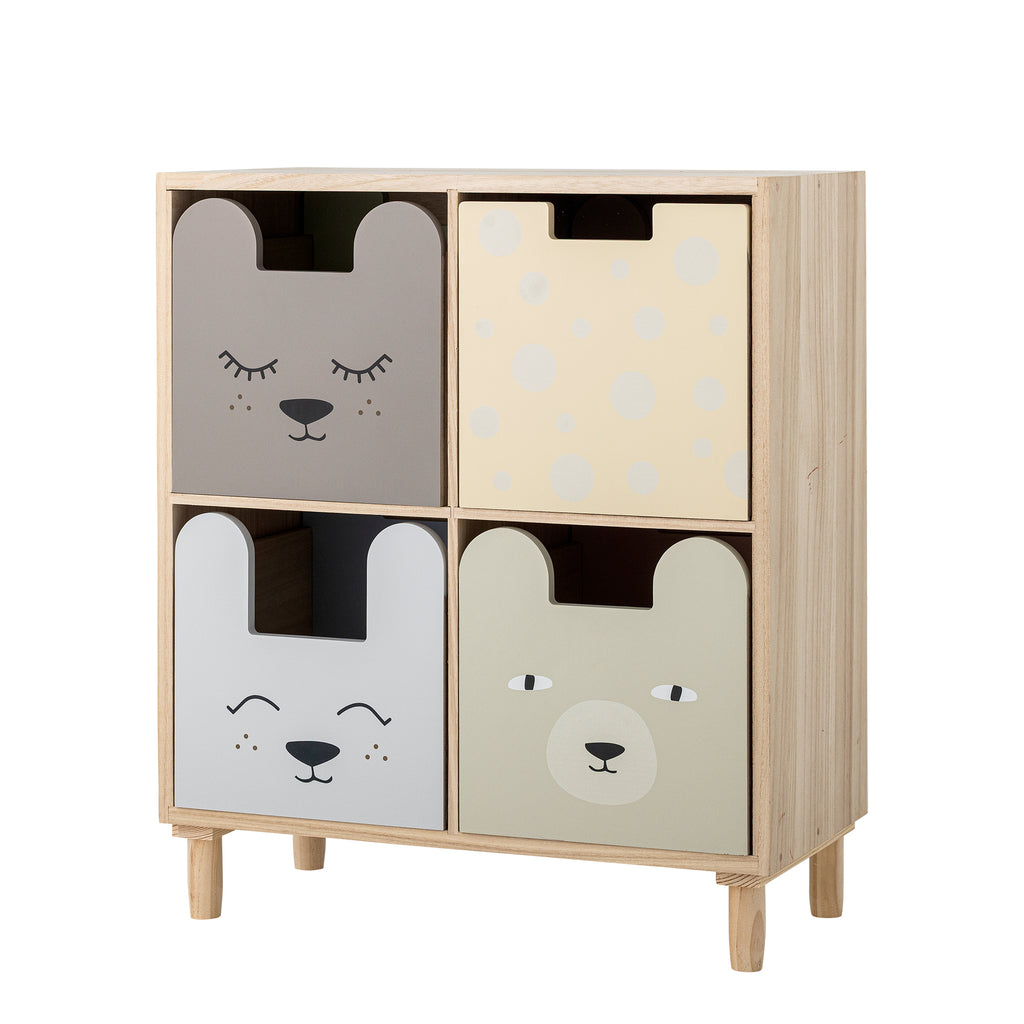 Calle Bookcase w/Drawers, Multi, Paulownia