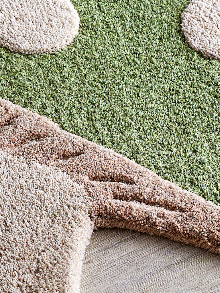 Mushroom Rug, Green, Wool