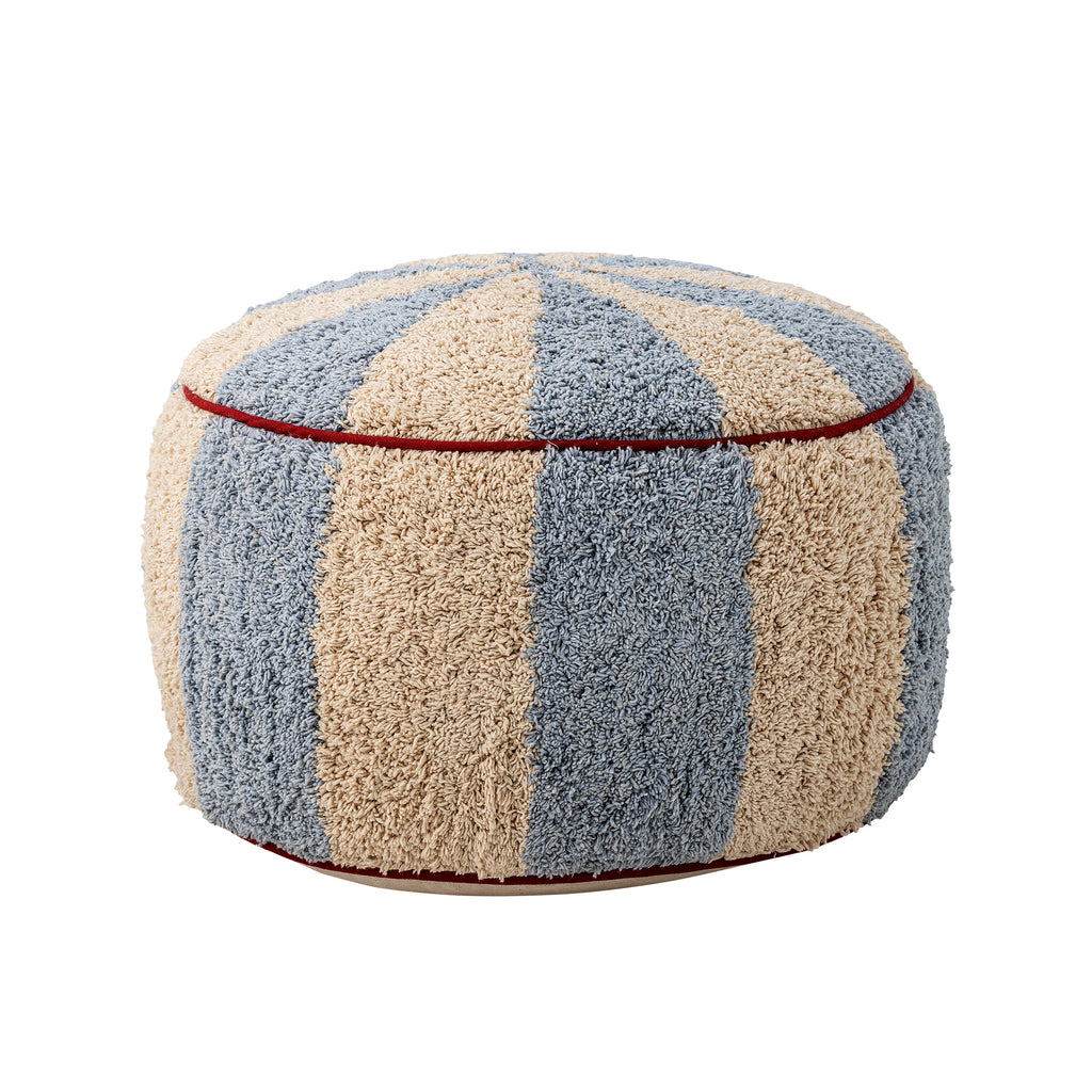 Charoline Pouf, Blue, Cotton