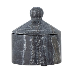 Inette Jar w/Lid, Black, Marble