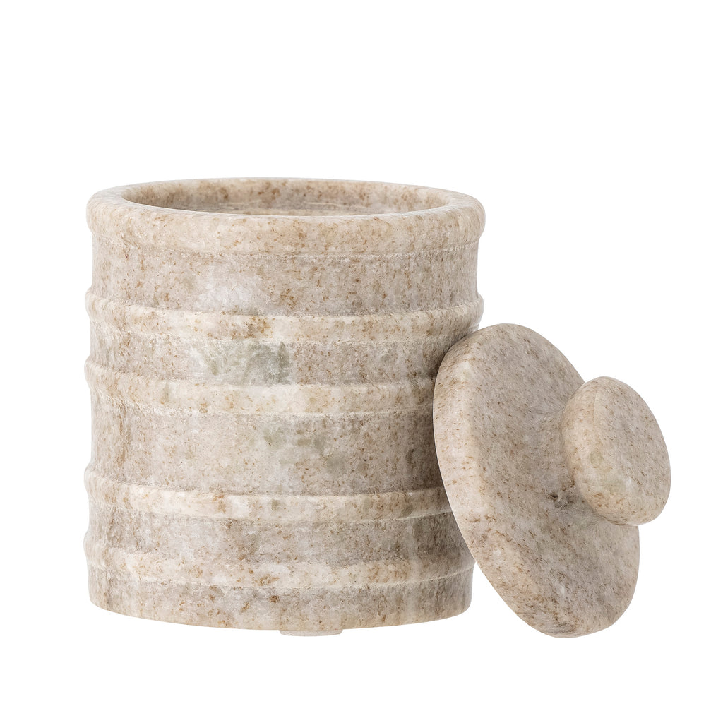 Ivi Jar w/Lid, Nature, Marble
