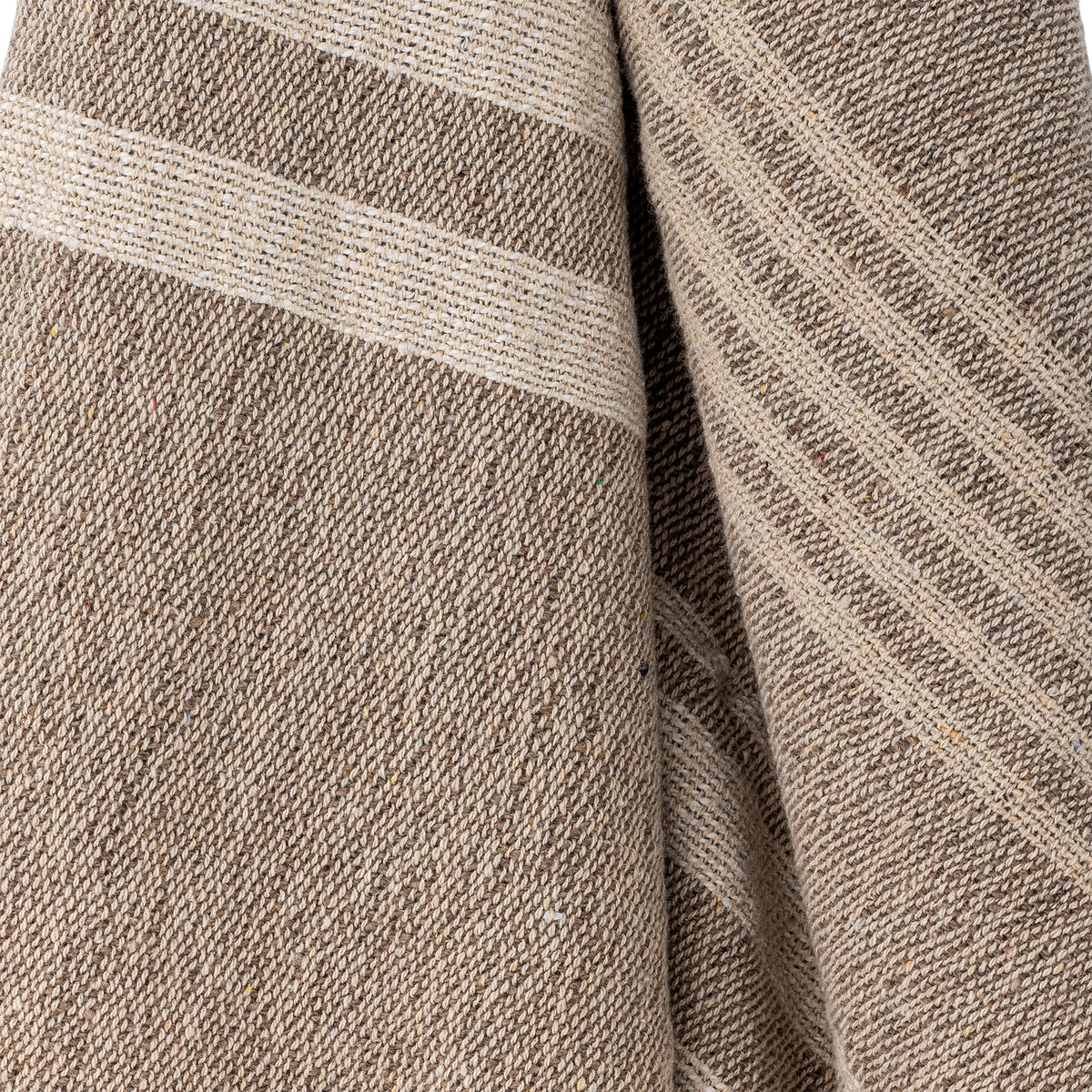 Lugo Throw, Brown, Recycled Cotton