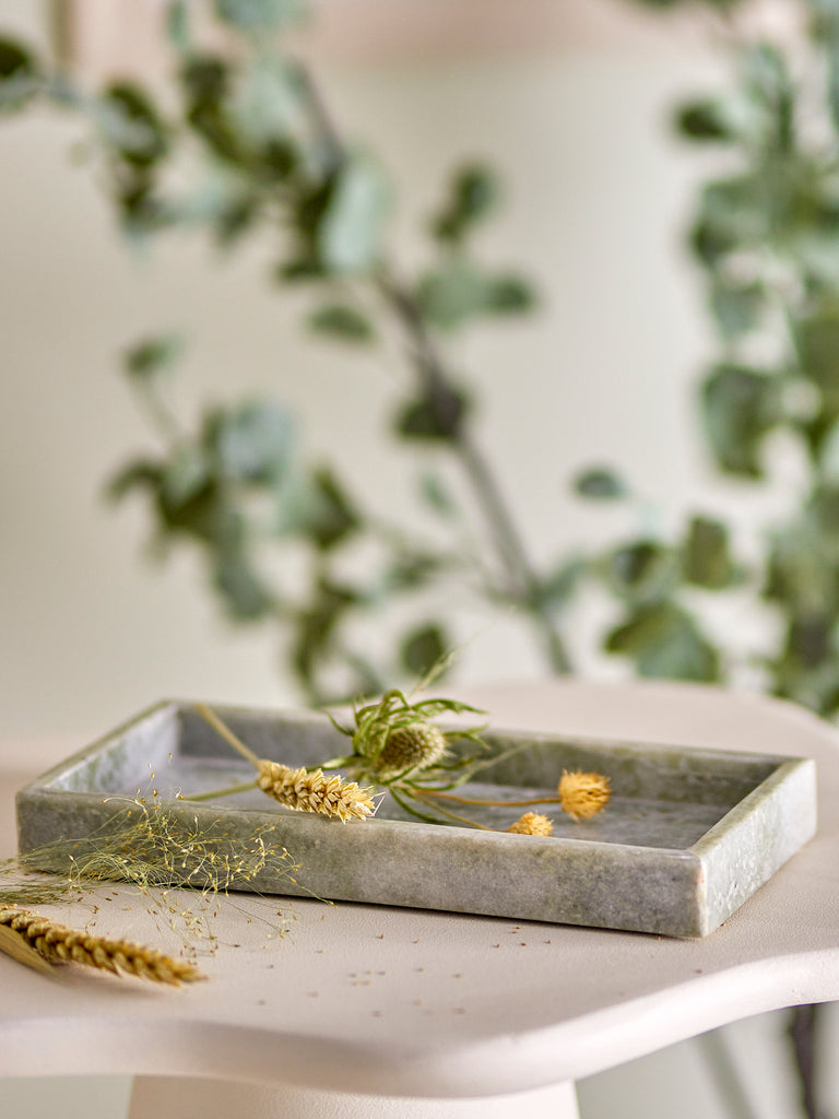 Majsa Tray, Green, Marble