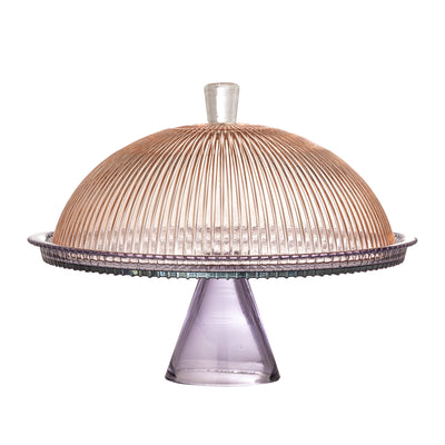 Tayo Cake Tray w/Dome, Multi, Glass