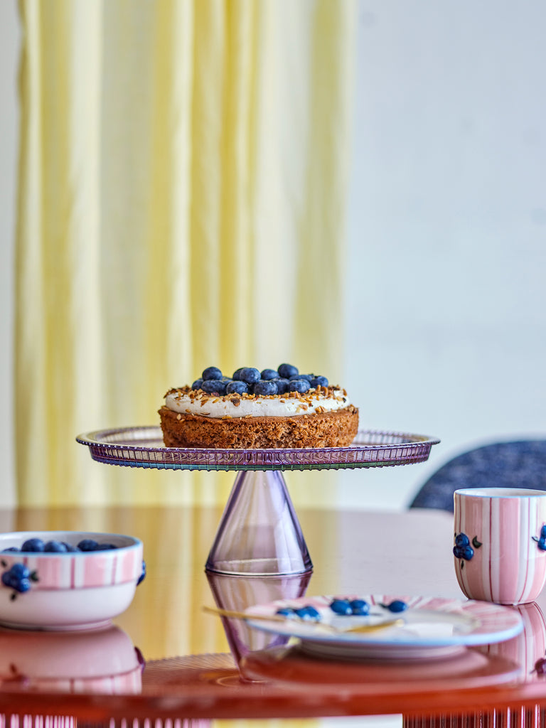 Tayo Cake Tray w/Dome, Multi, Glass