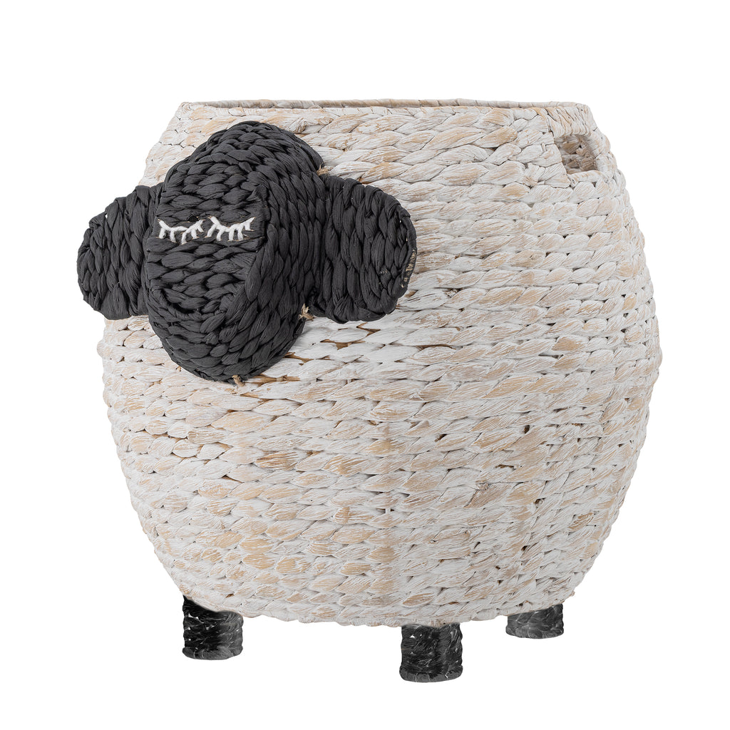 Dolly Basket, White, Water Hyacinth
