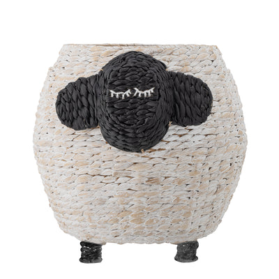 Dolly Basket, White, Water Hyacinth