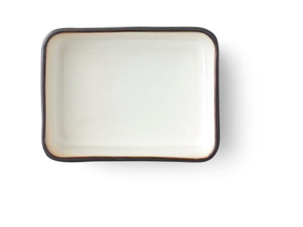 Dish rectangular 3 parts black/dark blue