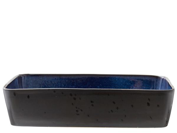 Dish rectangular 3 parts black/dark blue