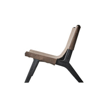 Cargar imagen en el visor de la galería, Lounge chair Philosophy - Brown/Black Mango wood/Leather - H77xW61xD52 cm