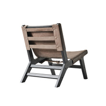 Cargar imagen en el visor de la galería, Lounge chair Philosophy - Brown/Black Mango wood/Leather - H77xW61xD52 cm