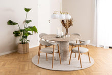 Cargar imagen en el visor de la galería, Round Dining Table Sofia-ø130x75-White-Travertine