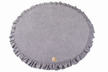 Cargar imagen en el visor de la galería, Baby Round 100cm Foam Play Mat with Frill Certified, Velvet, Light Gray