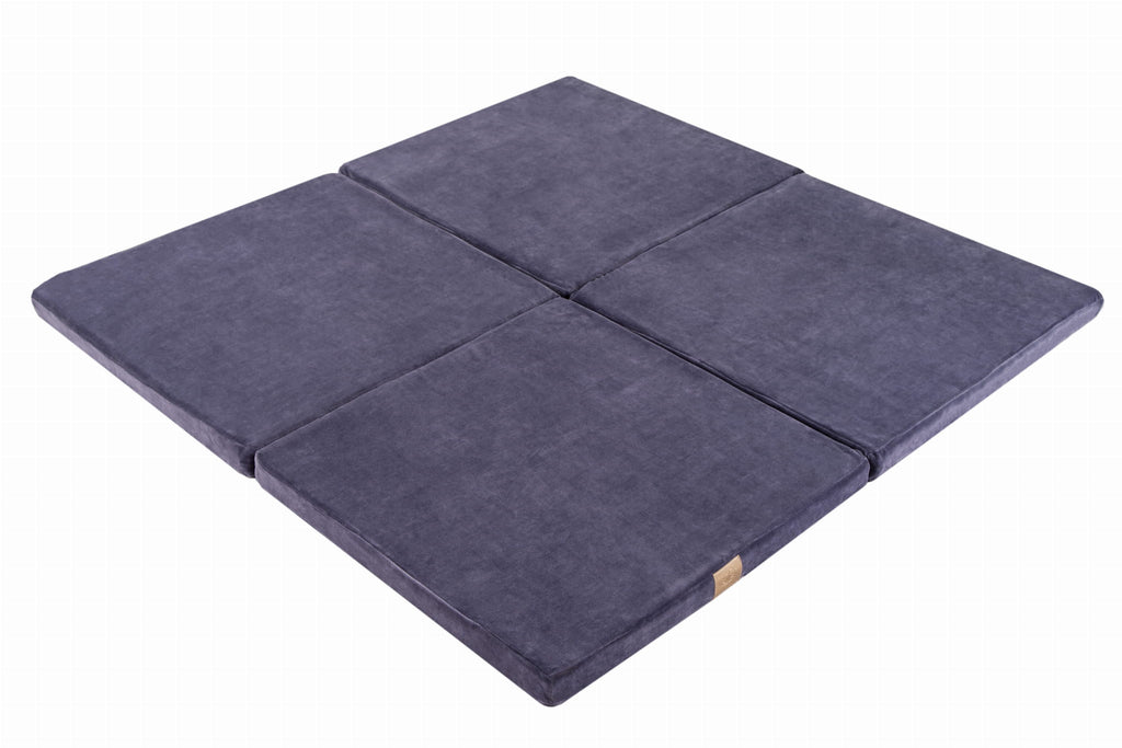 Baby Square 120x120cm Foam Foldable Play Mat Certified, Velvet, Blue-Gray