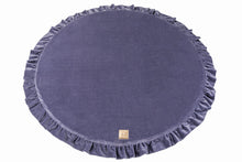 Carica l'immagine nel visualizzatore di Gallery, Baby Round 100cm Foam Play Mat with Frill Certified, Velvet, Blue-Gray