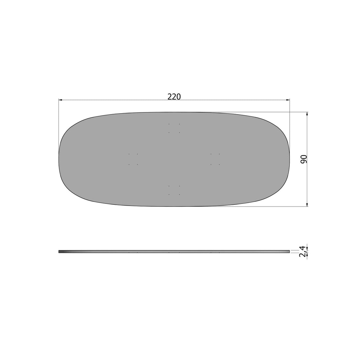 TABLO TABLE TOP OVAL OAK [fsc]