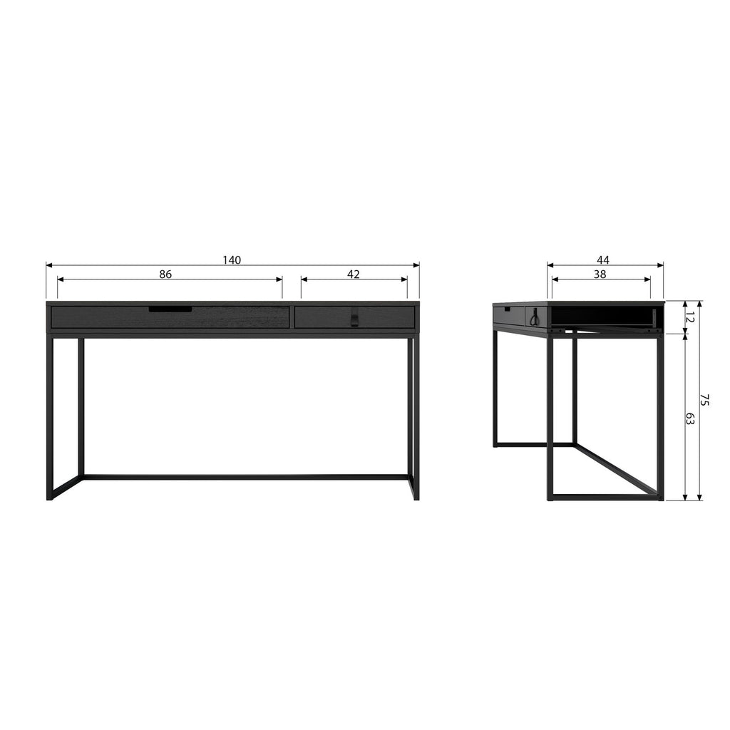 SILAS DESK ASH BRUSHED BLACKNIGHT [fsc]