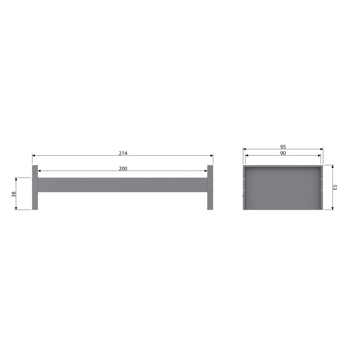 MORRIS BED PINE LOAM 90x200CM (EX. SLATS+DRAWER) [fsc]