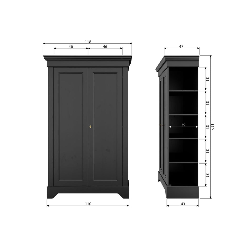 ISABEL CABINET PINE MATT BLACK [fsc]