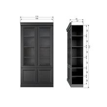 Laden Sie das Bild in den Galerie-Viewer, ORGANIZE GLASS-DOOR DISPLAY CASE 44CM PINE MATT BLACK [fsc]