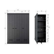Laden Sie das Bild in den Galerie-Viewer, CONNECT 3-DOORS DRAWER - STRIP DOORS BLACK [fsc]