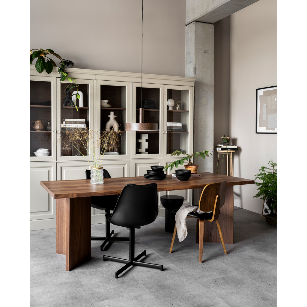 Classic dining chair black/walnut