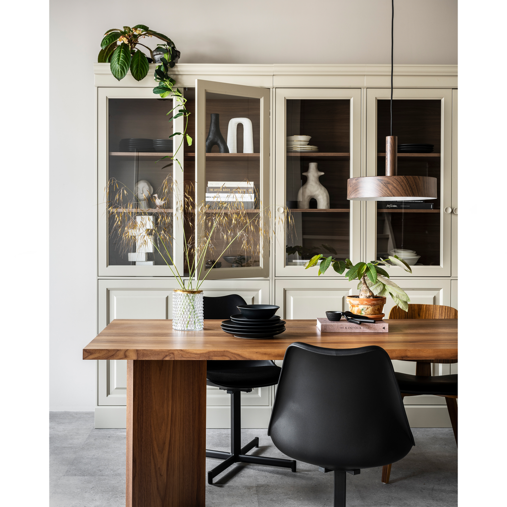 Classic dining chair black/walnut