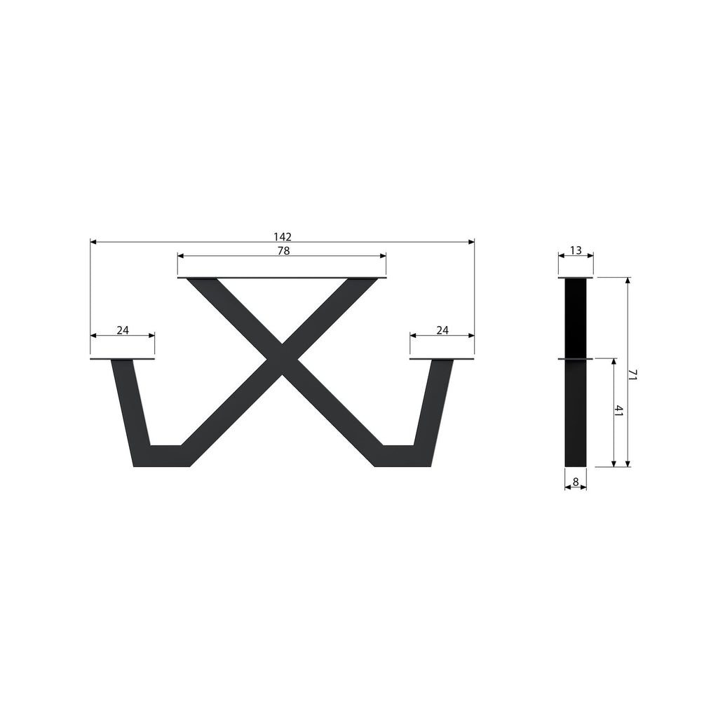 TABLO GARDEN X-LEG PICNIC METAL BLACK - 1 PIECE