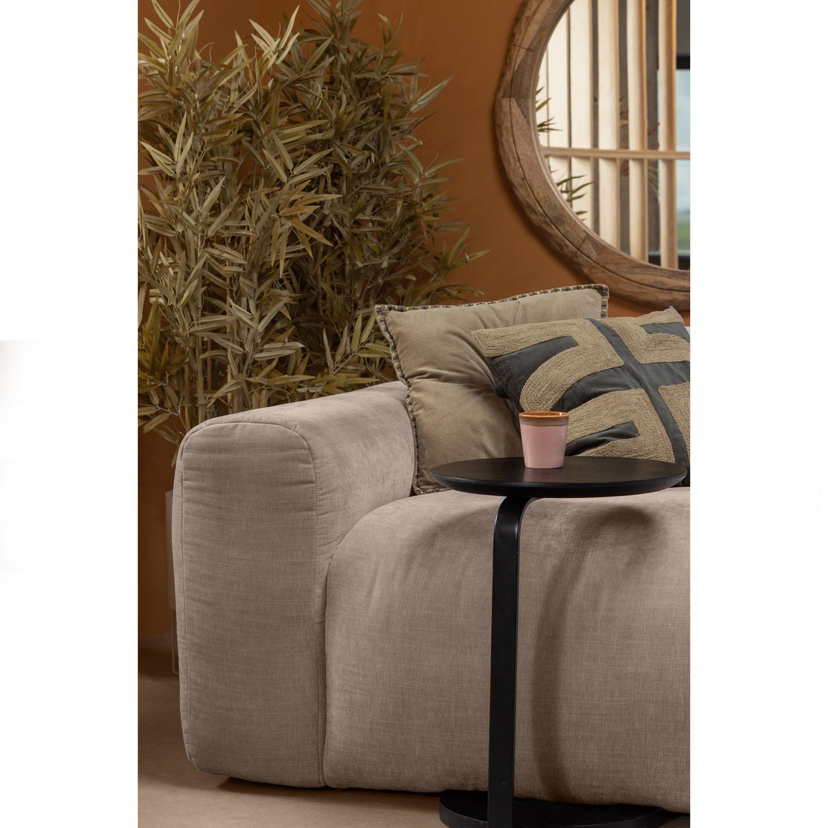 FLOOR SIDETABLE WOOD/METAL BLACK