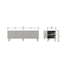 Laden Sie das Bild in den Galerie-Viewer, MADU TV UNIT PINE DEEP CLOUD GREY [fsc]