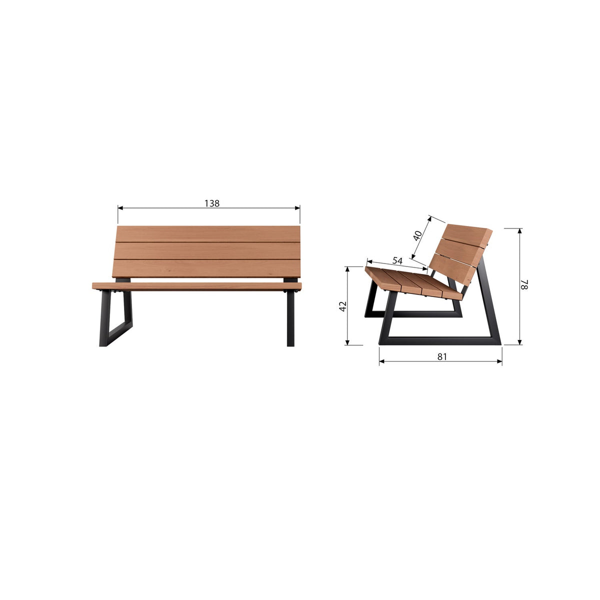 BANCO GARDEN BENCH AYOUS WOOD/METAL NATURAL [fsc]