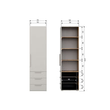 Load image into Gallery viewer, RENS 1-DOOR WARDROBE LONG HANDLE WALNUT/PEBBLE GREY [fsc]