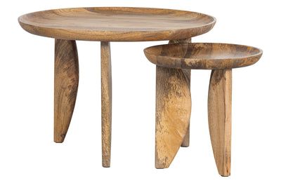 SET OF 2 - HIGH HEELS SIDETABLES MANGO WOOD NATUREL