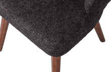 Load image into Gallery viewer, CAPE DINING CHAIR MELANGE FABRIC BLACK