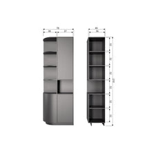 Laden Sie das Bild in den Galerie-Viewer, FINCA STORAGE CABINET ROUND LEFT 78 CM PINE DEEP BLACK [fsc]
