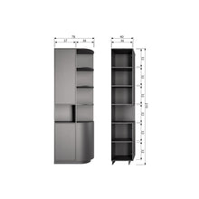 Laden Sie das Bild in den Galerie-Viewer, FINCA STORAGE CABINET ROUND RIGHT 78CM PINE DEEP BLACK [fsc]