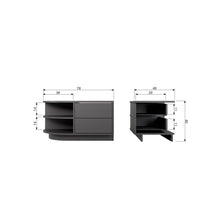 Laden Sie das Bild in den Galerie-Viewer, FINCA TV UNIT ROUND LEFT 78 CM PINE DEEP BLACK [fsc]