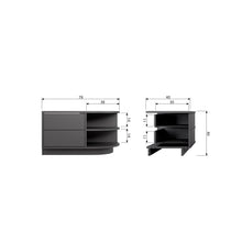 Laden Sie das Bild in den Galerie-Viewer, FINCA TV UNIT ROUND RIGHT 78 CM PINE DEEP BLACK [fsc]