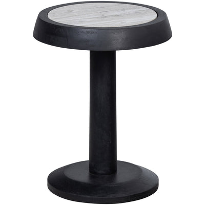 NANNE SIDETABLE MANGO WOOD BLACK WITH MARBLE TOP