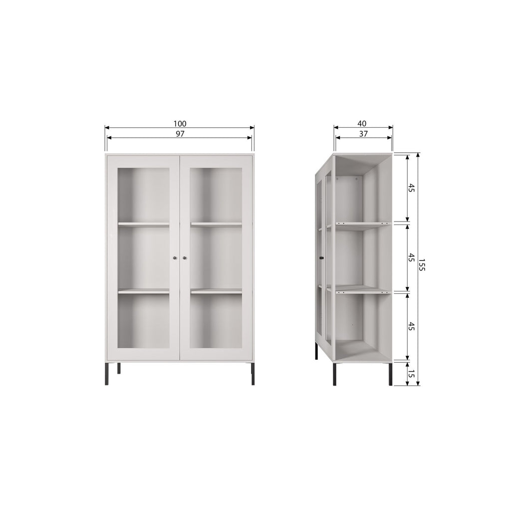 XAM DISPLAY CABINET PINE CLOUD GREY [fsc]