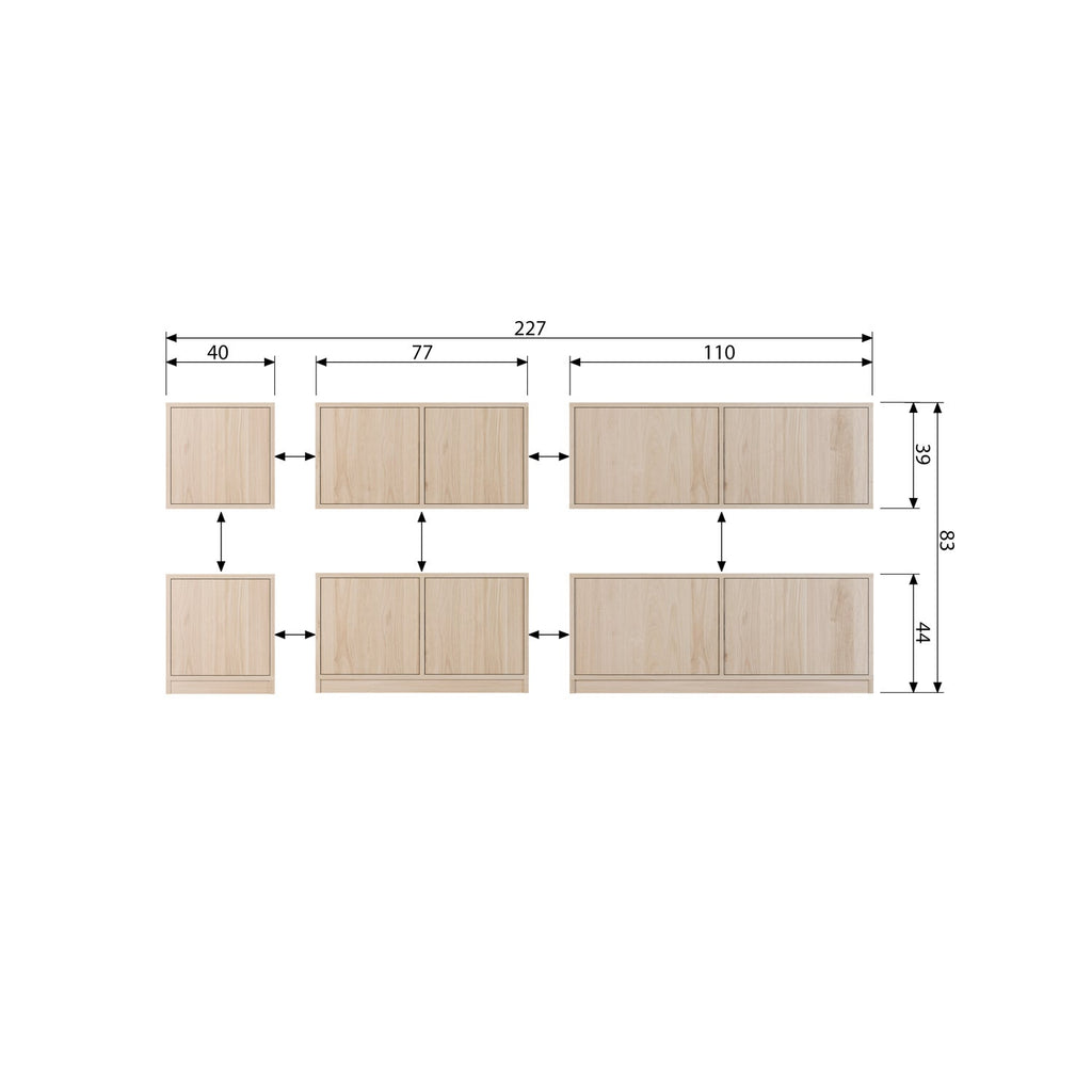 MODULAIR BASE CABINET 77CM OAK NATURAL MATT [fsc]