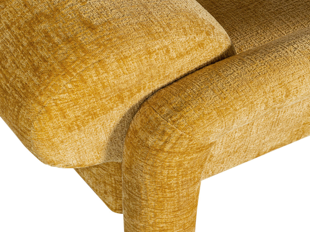 Lenny armchair in rough texture gold/yellow