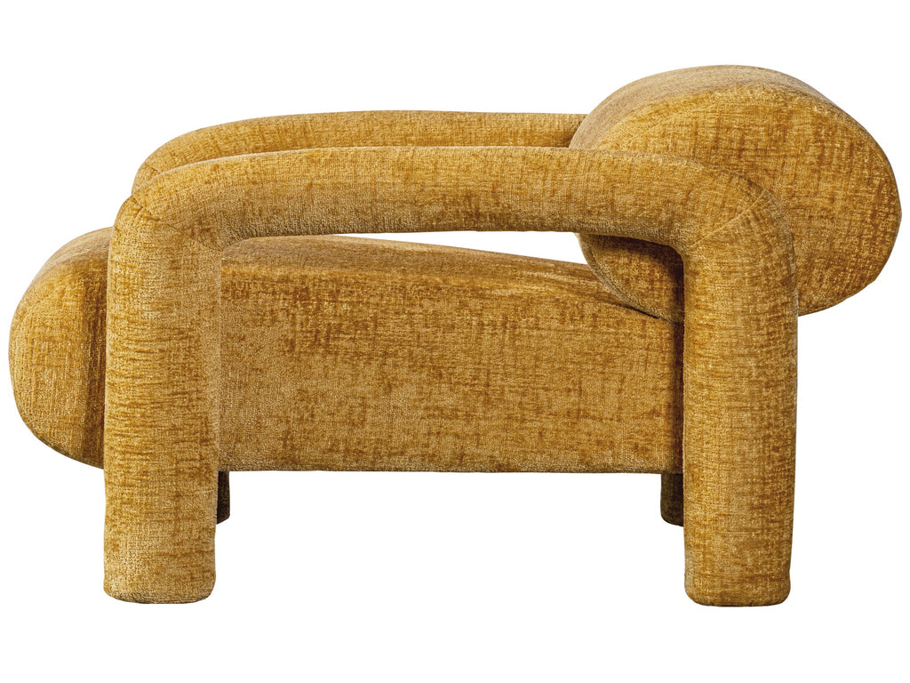 Lenny armchair in rough texture gold/yellow